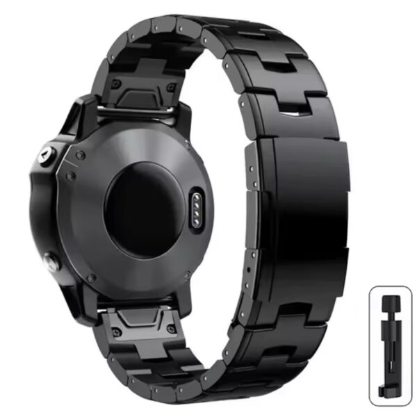 Ремінець титановий Garmin 22mm QuickFit Чорний