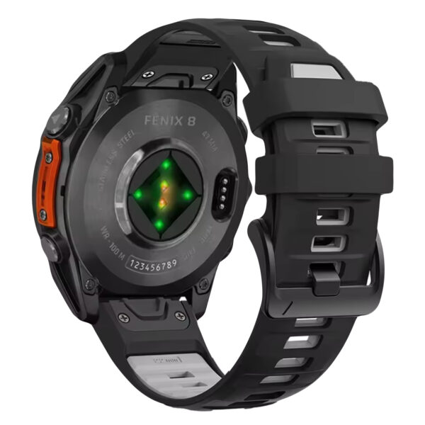 Ремінець силіконовий Garmin Fenix 8 26mm Чорний з сірим