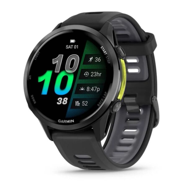 Forerunner 970 Carbon Gray DLC Titanium with Black Case and Black/Translucent Whitestone Band