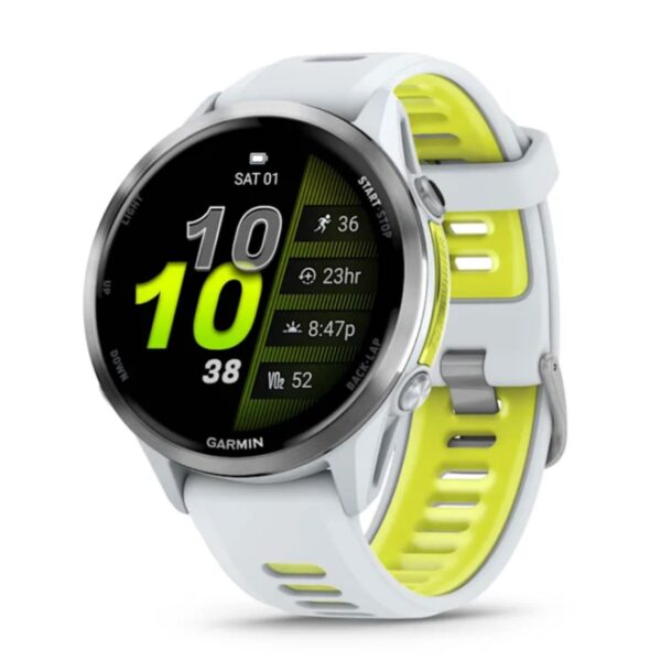 Forerunner 970 Titanium with Whitestone Case and Whitestone/Translucent Amp Yellow Band