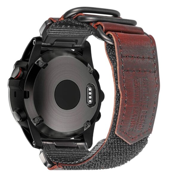 Ремінець шкіряний на липучці 22mm QuickFit Темно-коричневий